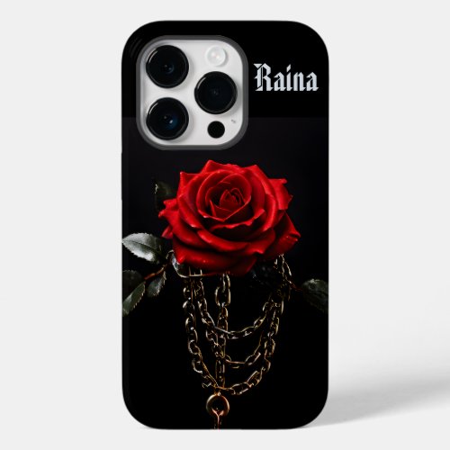 Red Rose in Chains Goth Case_Mate iPhone 14 Pro Case