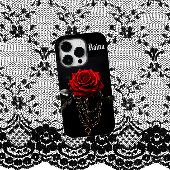 Red Rose in Chains Goth Case-Mate iPhone Case (Creator Uploaded)