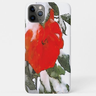 Red Rose in Snow iPhone 11 Pro Max Case