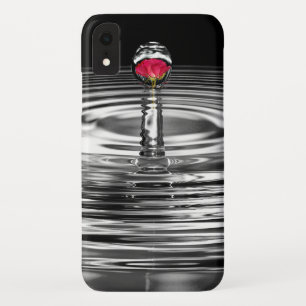 red rose in water droplet iPhone XR case