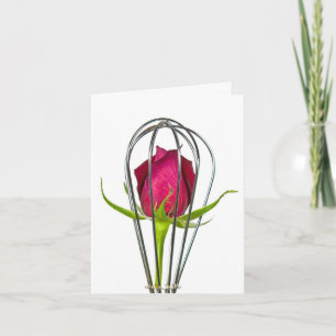 Red Rose in Wire Whisk Note Card