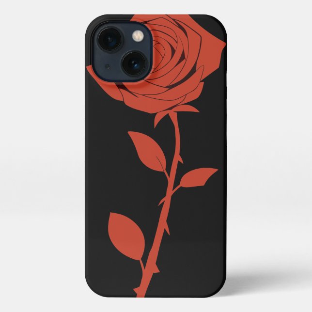 Red rose iPhone case (Back)