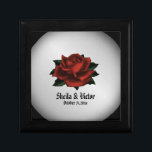 Red Rose Iron Gothic Wedding  Personalized   Gift Box<br><div class="desc">Beautiful deep red rose with names and date. This is part of a wedding suite called Green Gothic It is easy to coordinate everything for your wedding once you choose the right theme and color scheme. Pick a unique wedding theme design to make your special day perfect. Fancy House has...</div>