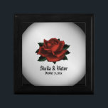 Red Rose Iron Gothic Wedding  Personalized   Gift Box<br><div class="desc">Beautiful deep red rose with names and date. This is part of a wedding suite called Green Gothic It is easy to coordinate everything for your wedding once you choose the right theme and color scheme. Pick a unique wedding theme design to make your special day perfect. Fancy House has...</div>