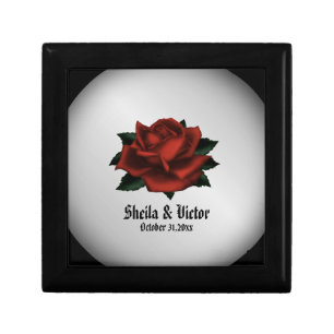 Red Rose Iron Gothic Wedding  Personalized   Gift Box