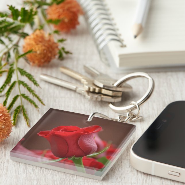 Red Rose Keychain (Front Right)