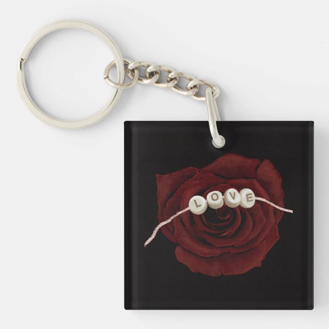 Red Rose Keychain (Front)
