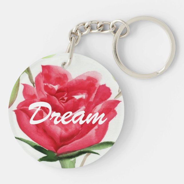 Red Rose Keychain (Back)