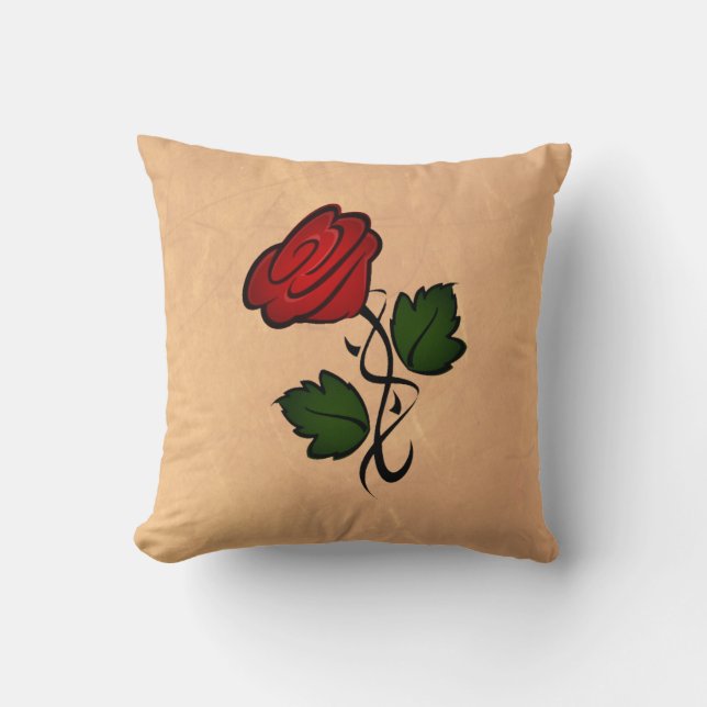 Red Rose Kiss kash002 Throw Pillow (Front)