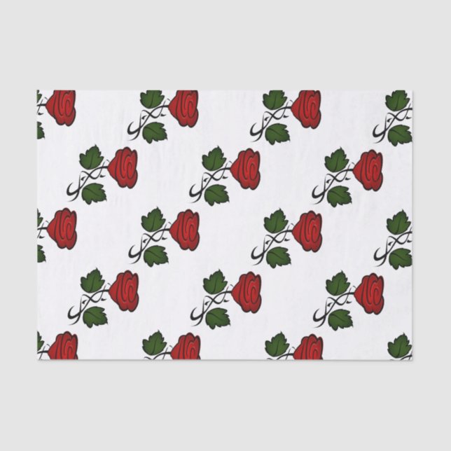 Red Rose Kiss kash002 Tissue Paper (Front)