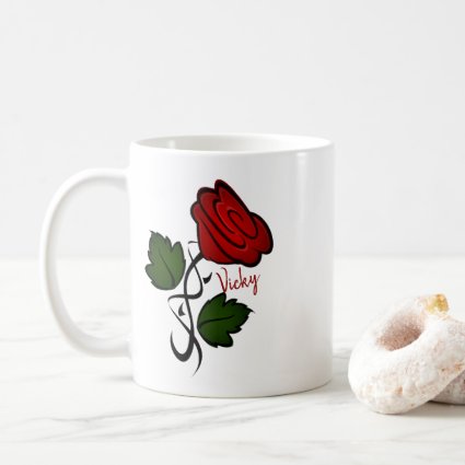 Red Rose Kiss Personalized w Name