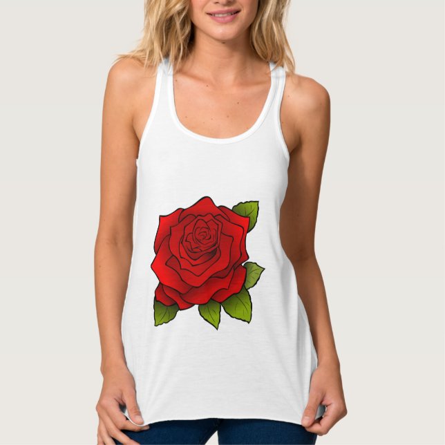 RED ROSE Ladies T-Shirts (Front)