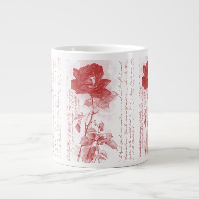 Red Rose Large Coffee Mug (Front)