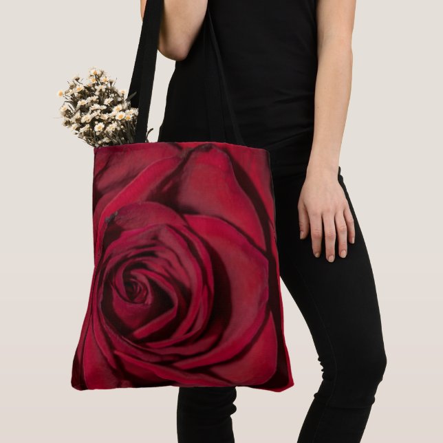 Red Rose Large Tote Bag (Close Up)