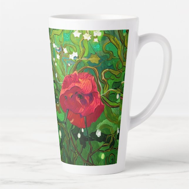 RED ROSE  LATTE MUG (Right)