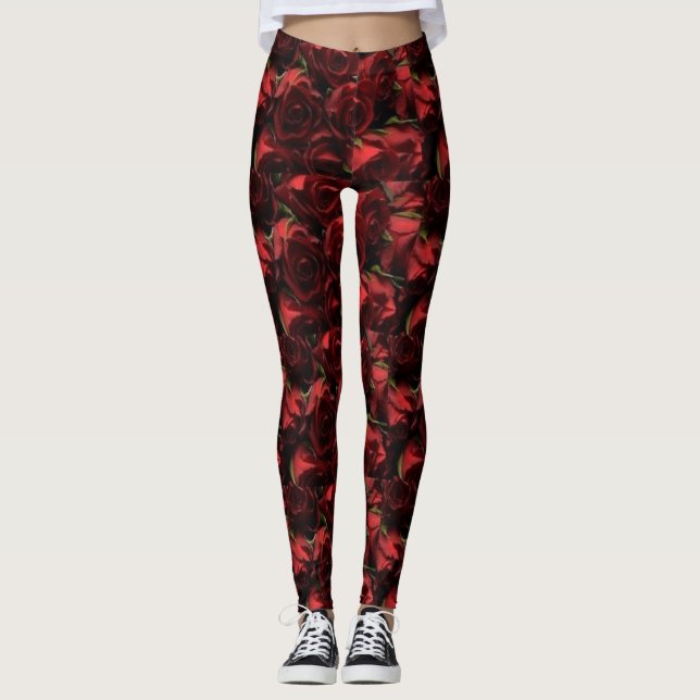 Red Rose Leggings (Front)