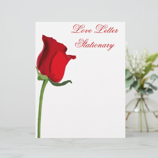 Red Rose Letterhead (Standing Front)