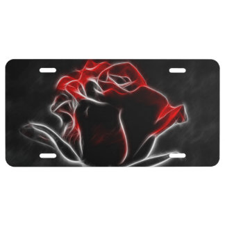 Red Rose License Plate