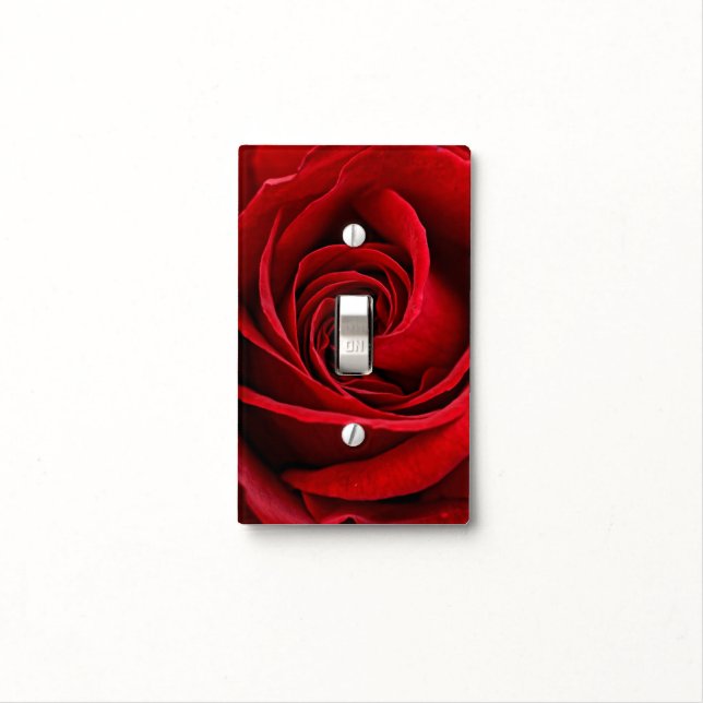 Red Rose Light Switch Cover (In Situ)