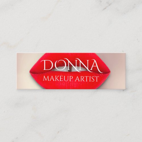  Red Rose Lips QR Code Logo Makeup Lipstick Gloss Mini Business Card