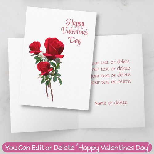 Red Rose Love Anniversary Valentines All Purpose Card