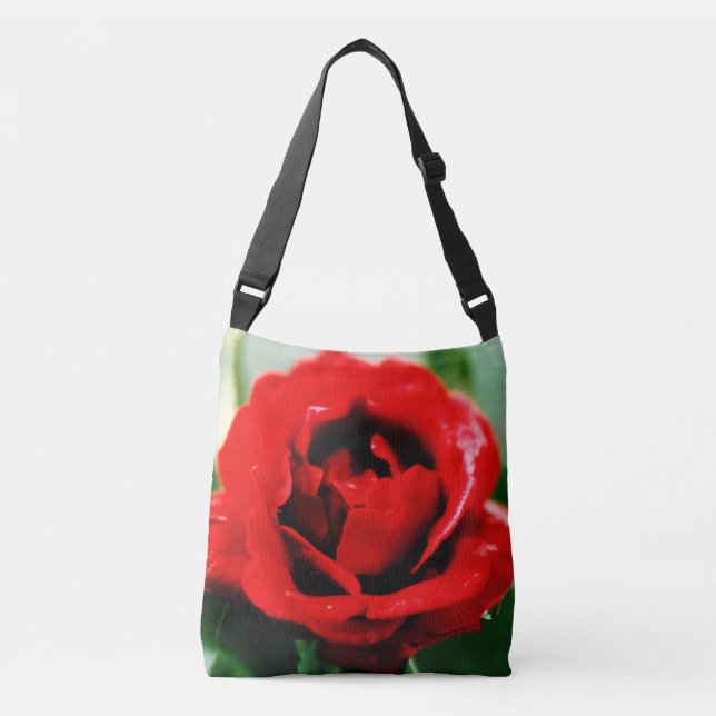 Red Rose Love   Crossbody Bag (Front)
