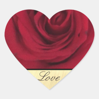 Red Rose Love Heart Sticker