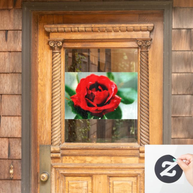 Red Rose Love  Window Cling (Home Door)