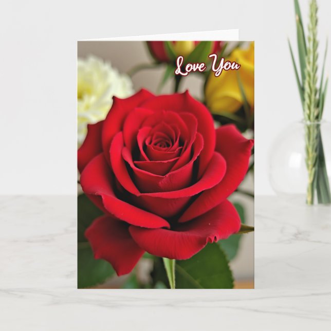 Red Rose Love You Card (Front)