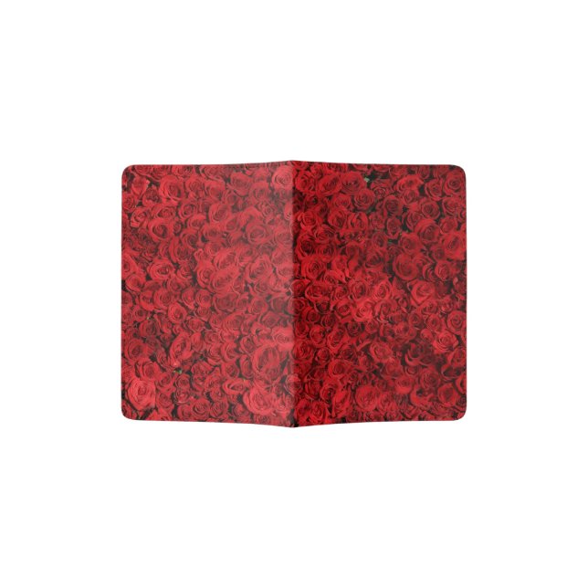 Red Rose Lovely Flower Passport Holder (Opened)