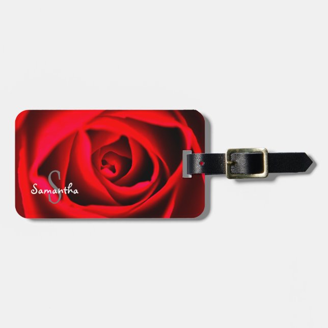Red Rose Luggage tag (Front Horizontal)