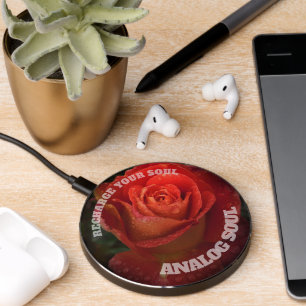 Red Rose Macro Analog Soul Aesthetic Power Charger