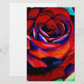 Red Rose macro flower original art (Front/Back)