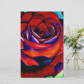 Red Rose macro flower original art (Standing Front)