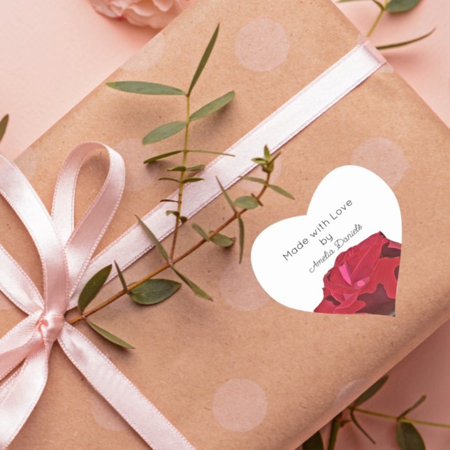 Red Rose Made With Love Craft Sticker (Creator Uploaded)