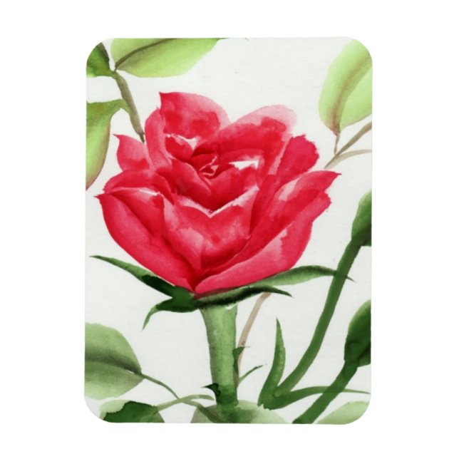 Red Rose Magnet (Vertical)