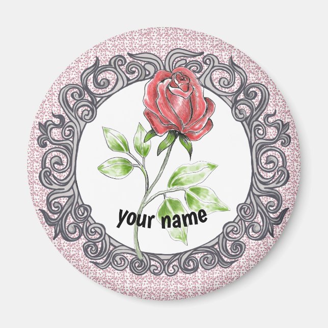 Red rose   magnet (Front)