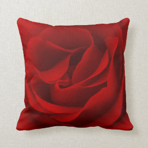 Red Rose Magnified Throw Pillow