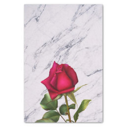 Red Rose Marble Modern Glam Bridal Shower Party Tissue Paper