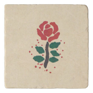 RED ROSE MARBLE STONE TRIVET