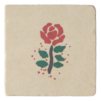 RED ROSE MARBLE STONE TRIVET