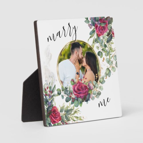 Red Rose Marry Me Script Proposal Photo Plaque