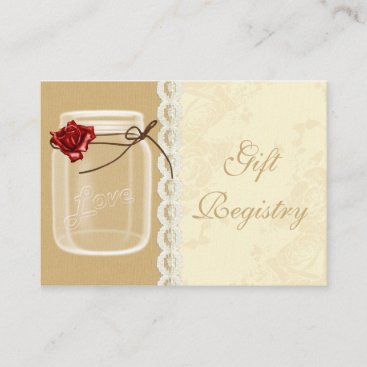 red rose mason jar Gift registry  Cards