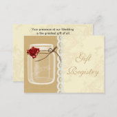 red rose mason jar Gift registry  Cards (Front/Back)