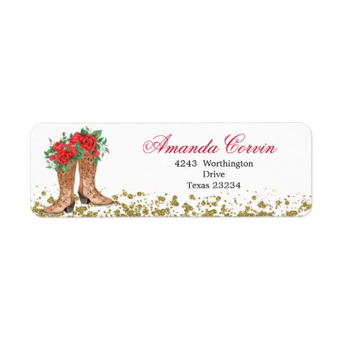 Red Rose Mexican Mis Quince Address Label