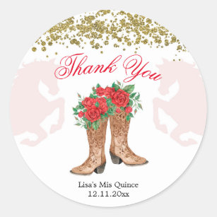 Red Rose Mexican Mis Quince Sticker