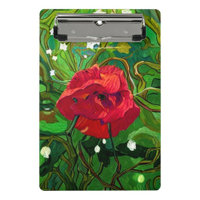 RED ROSE  MINI CLIPBOARD (Front)