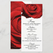 Red Rose Modern Glam Elegant Wedding Menu | Zazzle