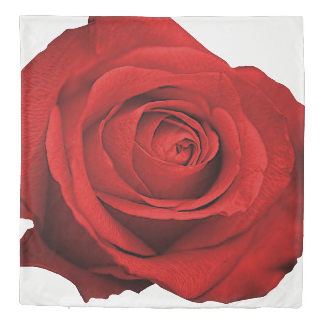 Red Rose Modern Rustic Glam Elegant Shabby Chic Duvet Cover (Back)