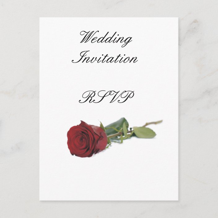 Red Rose Modern Simple Elegant Wedding Ideas Invitation Postcard Zazzle Com